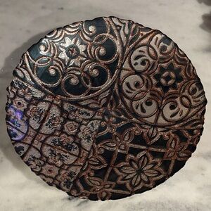 Intricate Black and Brown Decorative Plate
